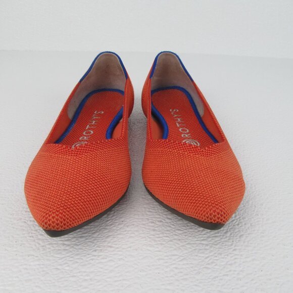 Rothy’s The Point Flats Orange Persimmon Pointed Toe 6.5 M - Picture 1 of 10